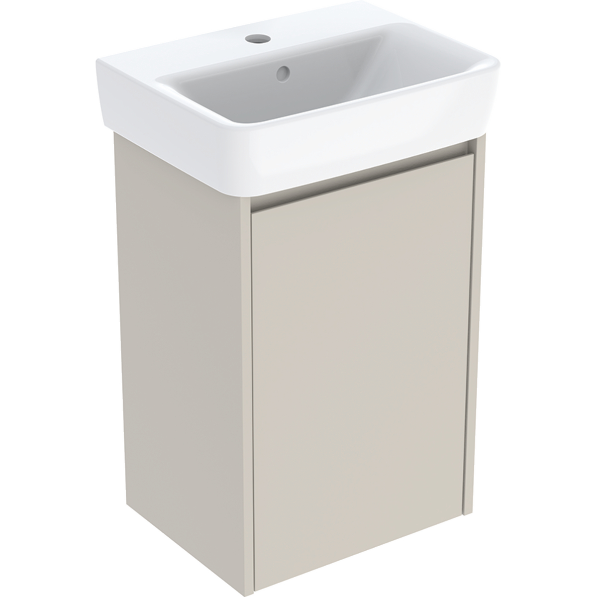 Geberit Selnova Square zestaw umywalki z szafką 45x69,7x34cm, z jednymi drzwiami, kolor piaskowoszary, lakierowany jedwabny mat 504.131.DB.1