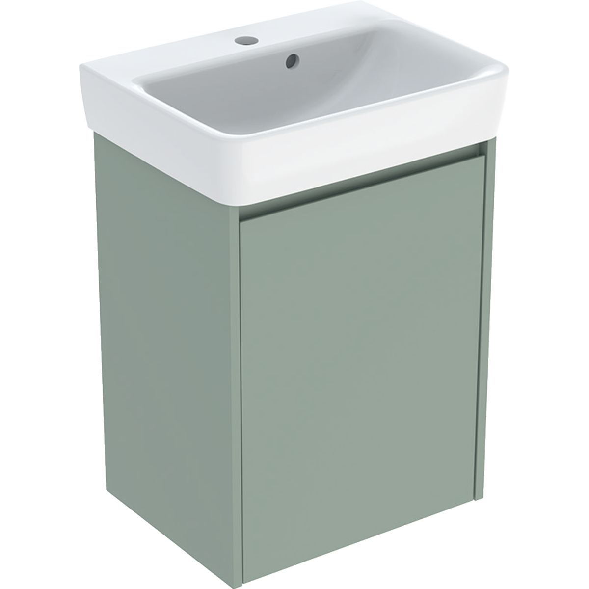 Geberit Selnova Square zestaw umywalki z szafką 50x69,7x38cm, z jednymi drzwiami, kolor szałwiowozielony, lakierowany jedwabny mat 504.132.IK.1
