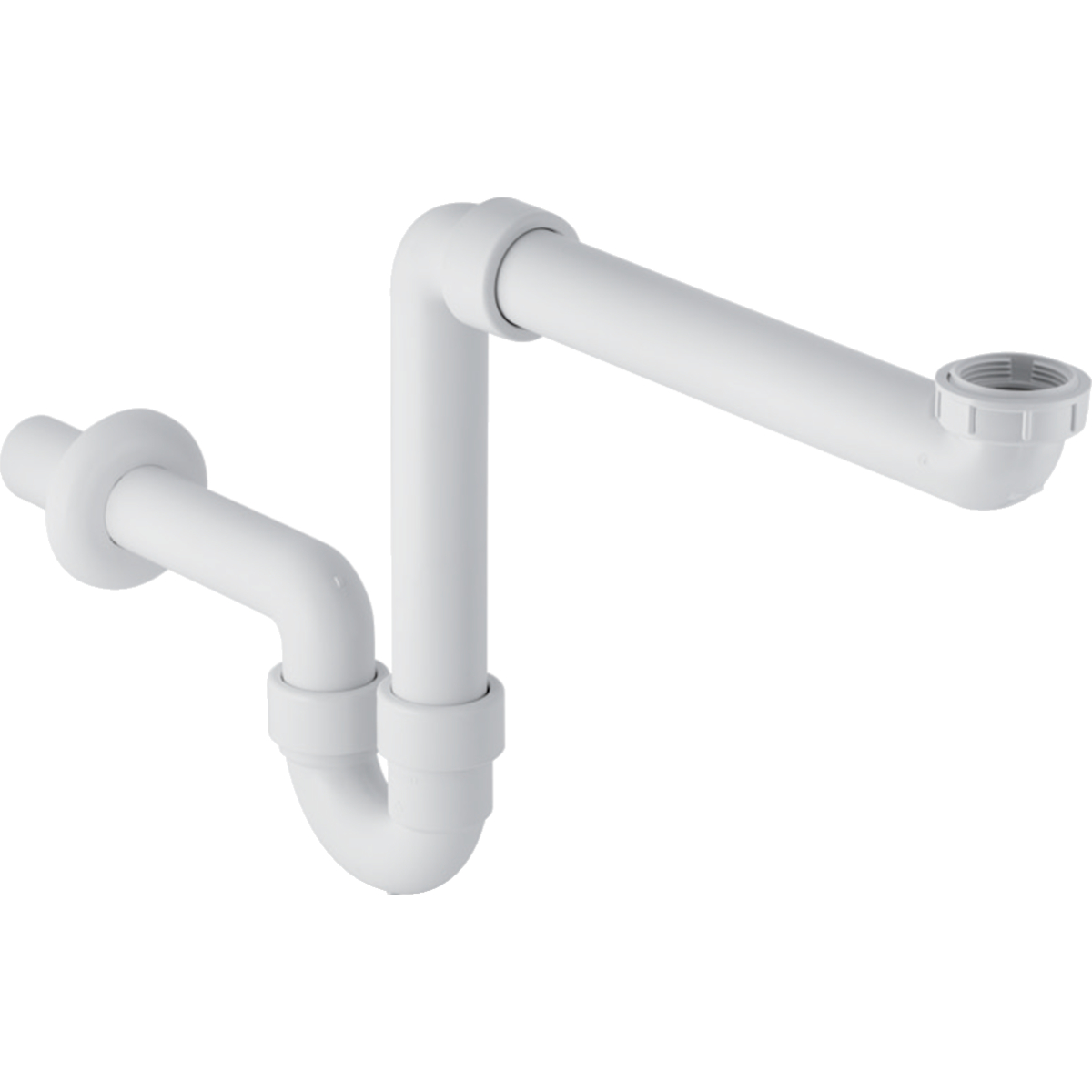 Geberit Syfon rurowy do umywalki, model oszczędzający przestrzeń, wylot poziomy, d=40mm, G=1 1/2″, biały-alpin 151.107.11.1