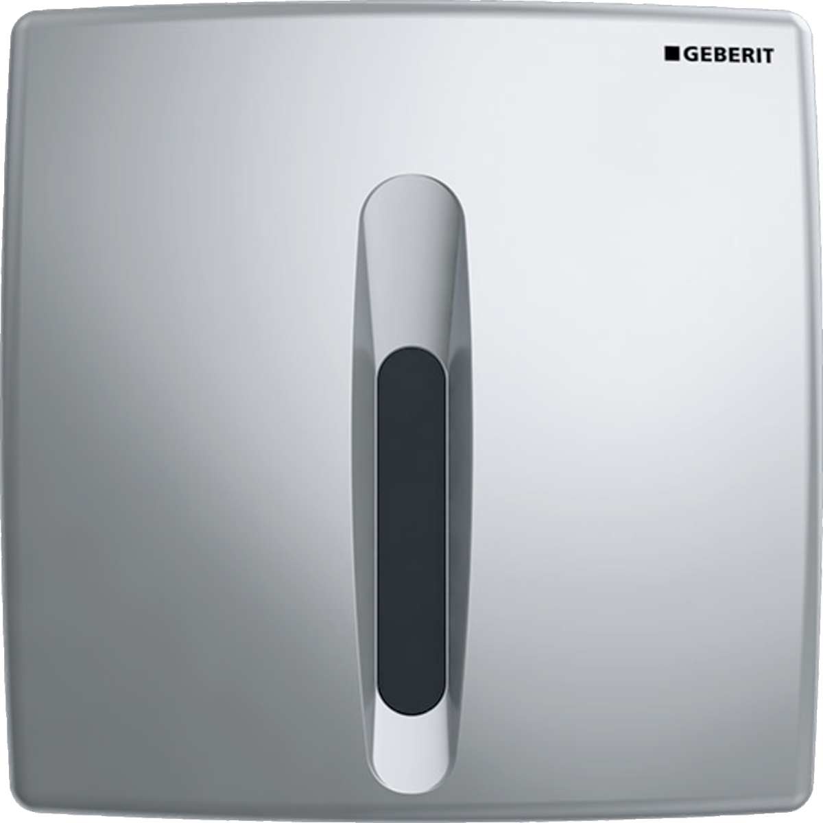 Geberit System spłukiwania pisuarów Basic z elektronicznym uruchamianiem spłukiwania, zasilanie sieciowe, płyta przykrywająca, prostokątna, z tworzywa sztucznego, chrom / Mat 115.817.46.5