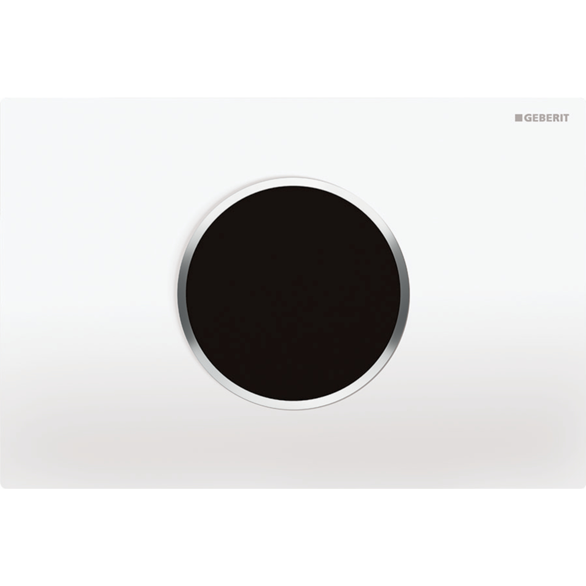 Geberit System spłukiwania WC , elektroniczny, zasilanie sieciowe, do spłuczki podtynkowej Sigma 12 cm, z przyciskiem uruchamiającym Sigma10, okrągły, automatyczny / bezdotykowy, Przycisk uruchamiający: biały-alpin / Błyszczący, Pierścień ozdobny: chrom / Błyszczący 115.907.KJ.6