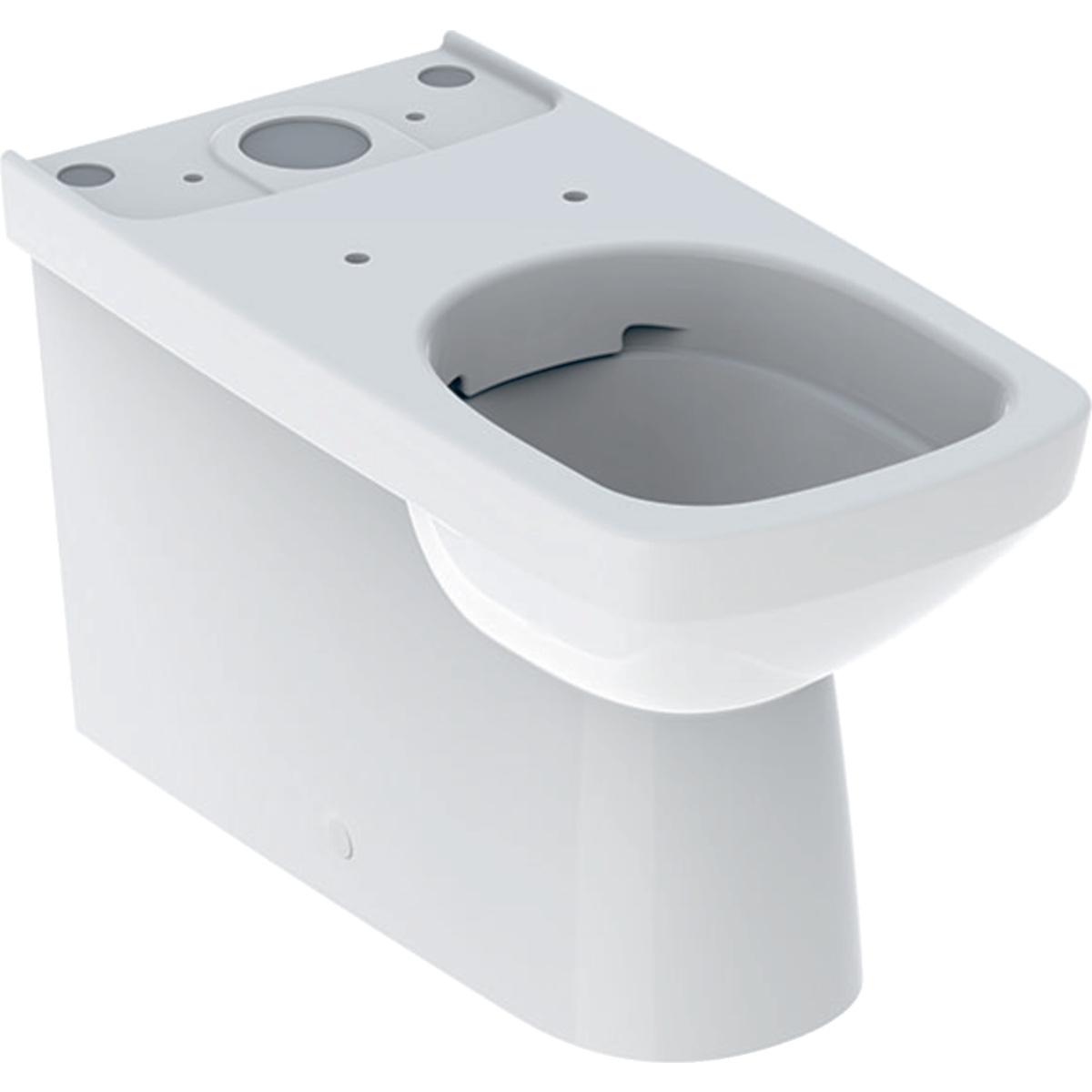 Geberit Selnova Square Stojąca miska WC do spłuczki nasadzanej, prostokątna, lejowa, przylegająca do ściany, wylot poziomy lub pionowy, częściowo ukryte mocowania, Rimfree, T=68cm 500.489.01.7