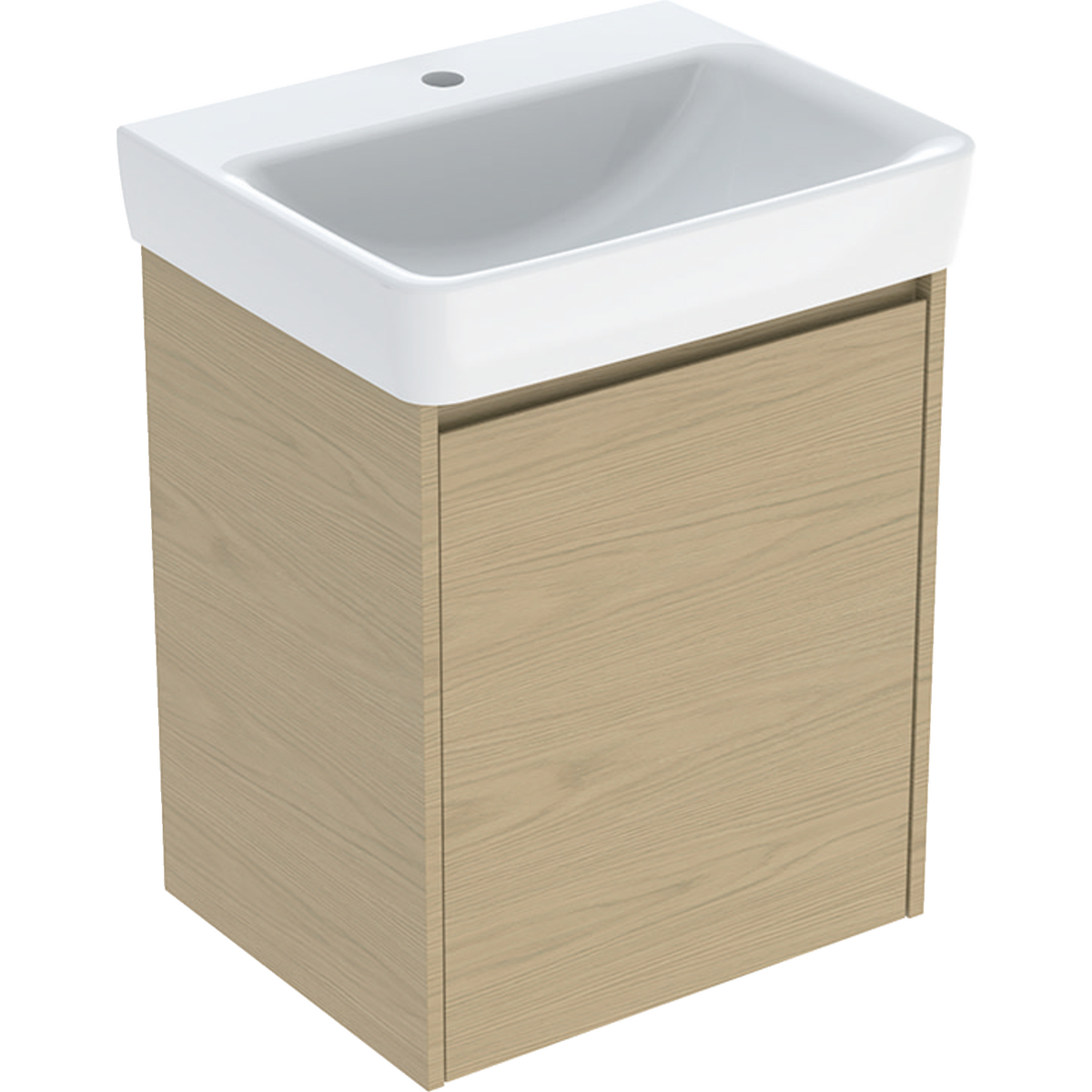 Geberit Selnova Square zestaw umywalki z szafką 55x69,7x44cm, z jednymi drzwiami, kolor dąb naturalny, melaminowa struktura drewna 504.133.PS.1