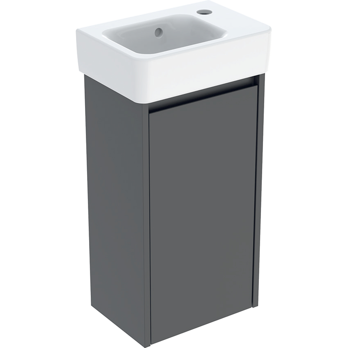 Geberit Selnova Square zestaw umywalki z szafką 36x69,7x25cm, z jednymi drzwiami, kolor lava, lakierowany jedwabny mat 504.130.JK.1