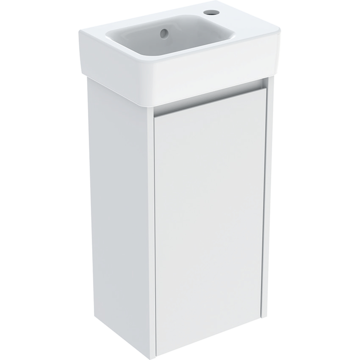 Geberit Selnova Square zestaw umywalki z szafką 36x69,7x25cm, z jednymi drzwiami, kolor biały, lakierowany jedwabny mat 504.130.00.1