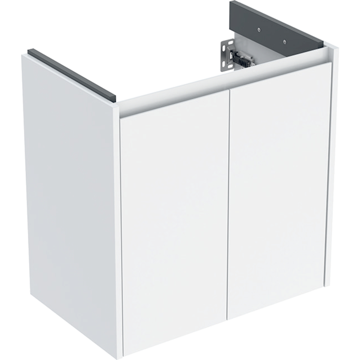 Geberit Selnova Compact szafka podumywalkowa 59,1x60,6x36,4cm, z dwojgiem drzwi, kolor biały, lakierowany jedwabny połysk 504.075.01.1
