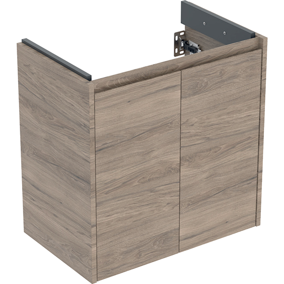 Geberit Selnova Compact szafka podumywalkowa 59,1x60,6x36,4cm, z dwojgiem drzwi, kolor orzech hickory, melaminowa struktura drewna 504.075.JR.1