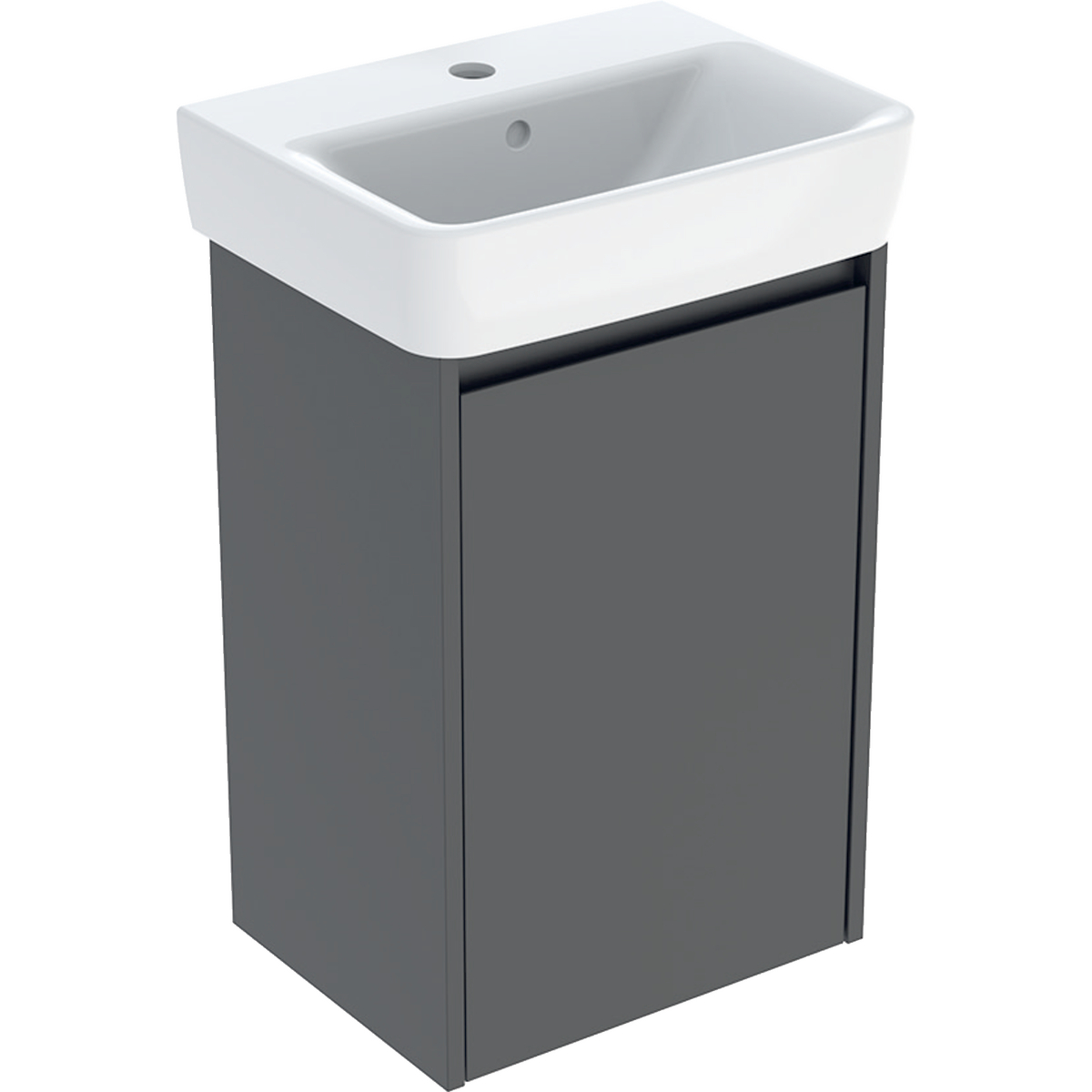 Geberit Selnova Square zestaw umywalki z szafką 45x69,7x34cm, z jednymi drzwiami, kolor lava, lakierowany jedwabny mat 504.131.JK.1