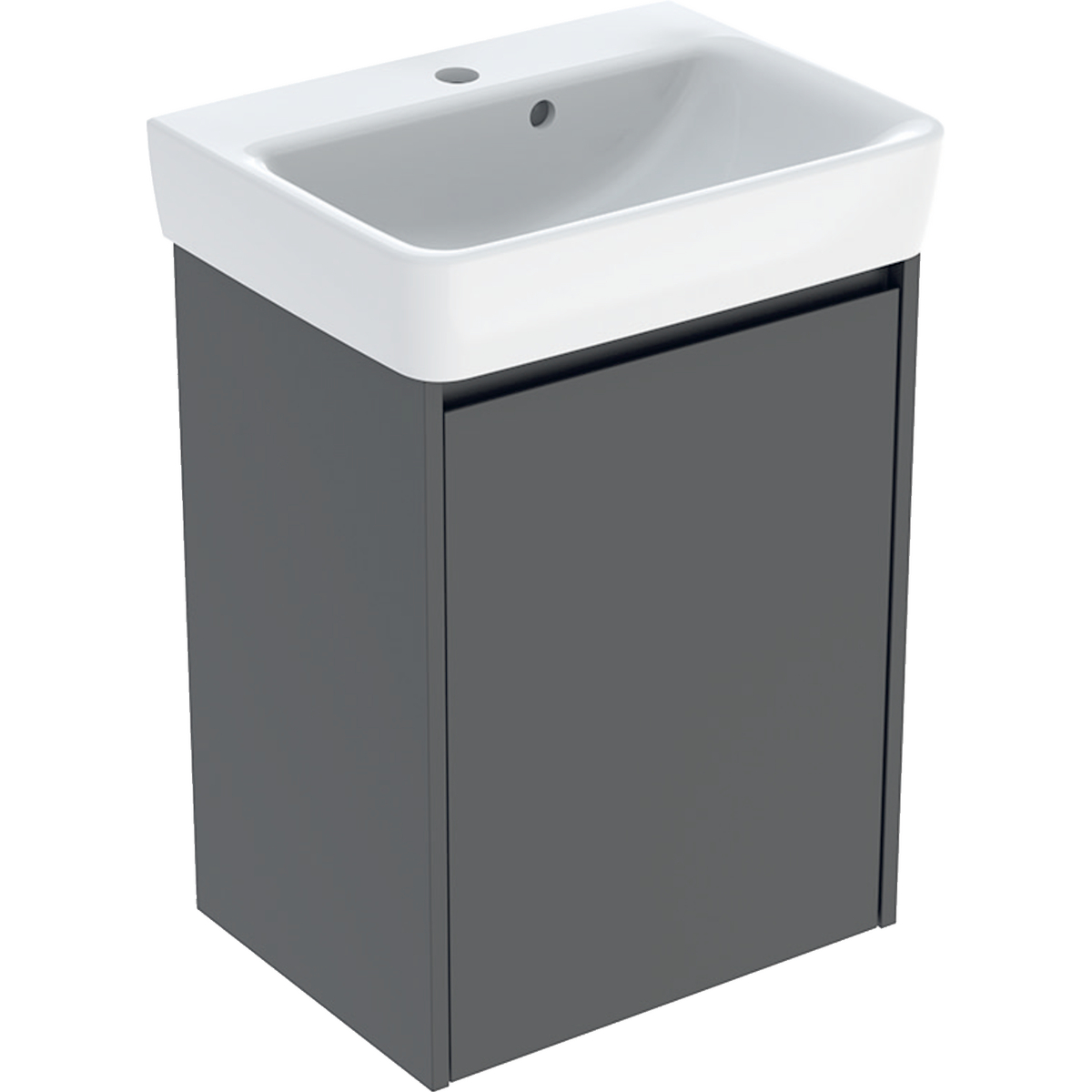 Geberit Selnova Square zestaw umywalki z szafką 50x69,7x38cm, z jednymi drzwiami, kolor lava, lakierowany jedwabny mat 504.132.JK.1