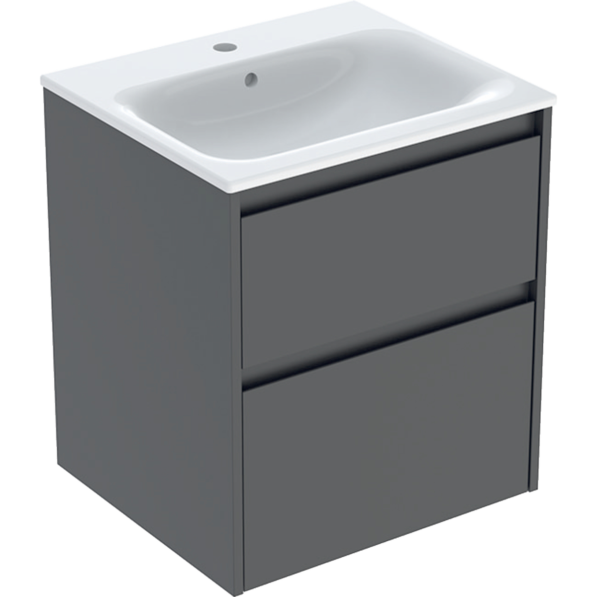 Geberit Selnova Square zestaw umywalki z szafką 55x62,1x48cm, z 2 szufladami, kolor lava, lakierowany jedwabny mat 504.137.JK.1
