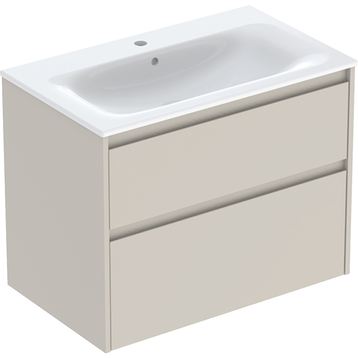 Geberit Selnova Square zestaw umywalki z szafką 80x62,1x48cm, z 2 szufladami, kolor piaskowoszary, lakierowany jedwabny mat 504.139.DB.1