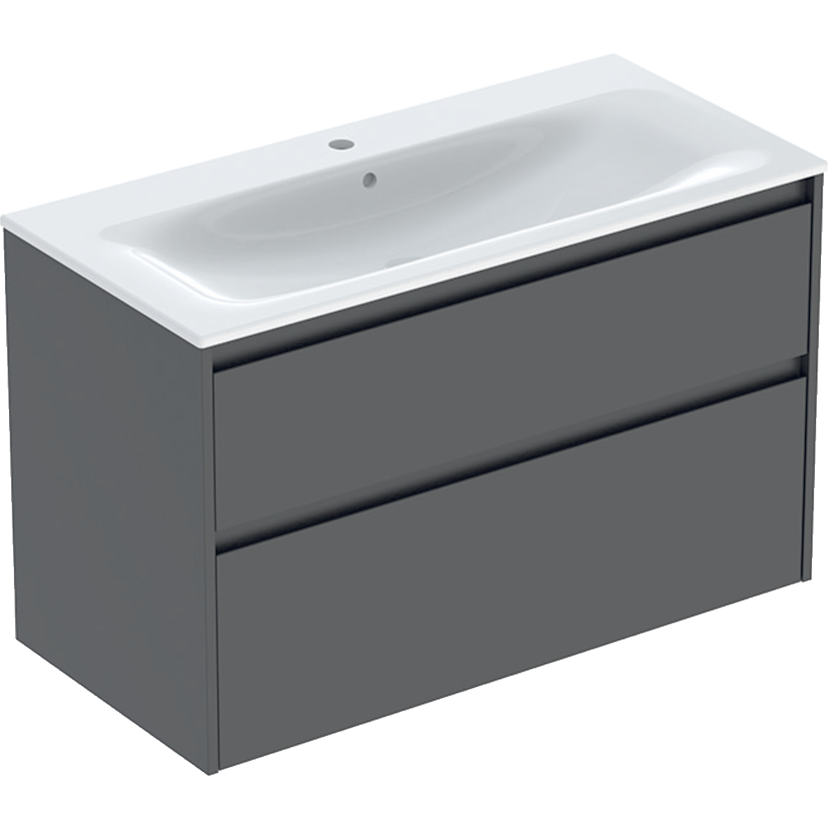 Geberit Selnova Square zestaw umywalki z szafką 100x62,1x48cm, z 2 szufladami, kolor lava, lakierowany jedwabny mat 504.140.JK.1