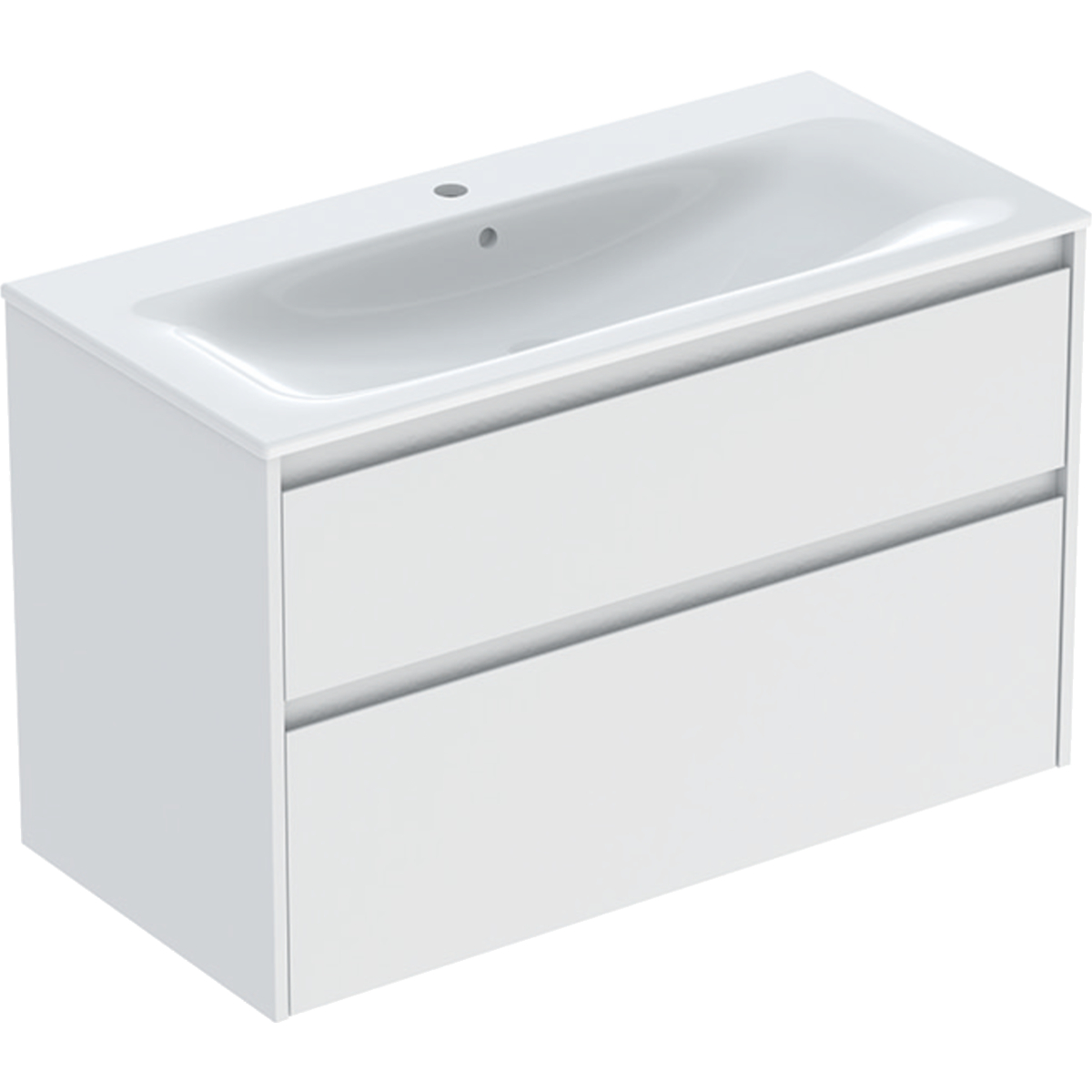 Geberit Selnova Square zestaw umywalki z szafką 100x62,1x48cm, z 2 szufladami, kolor biały, lakierowany jedwabny mat 504.140.00.1