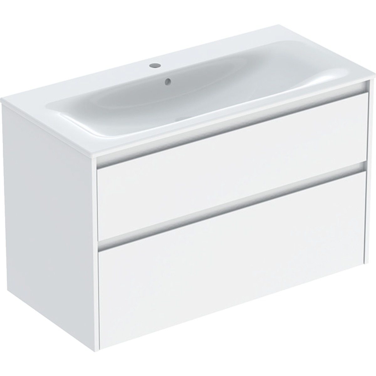 Geberit Selnova Square zestaw umywalki z szafką 100x62,1x48cm, z 2 szufladami, kolor biały, lakierowany jedwabny połysk 504.140.01.1