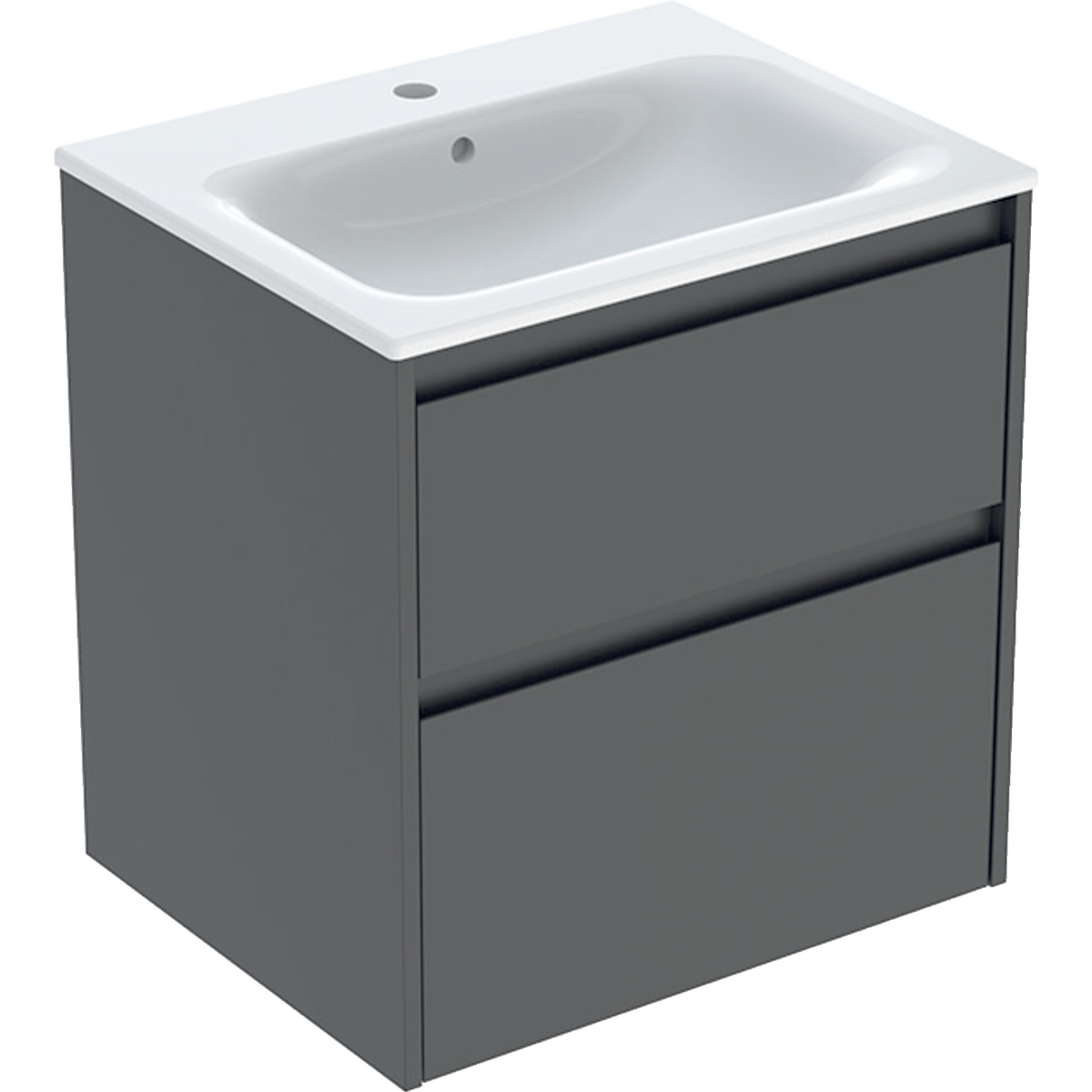 Geberit Selnova Square zestaw umywalki z szafką 60x62,1x48cm, z 2 szufladami, kolor lava, lakierowany jedwabny mat 504.138.JK.1