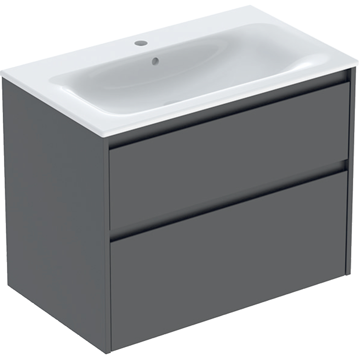 Geberit Selnova Square zestaw umywalki z szafką 80x62,1x48cm, z 2 szufladami, kolor lava, lakierowany jedwabny mat 504.139.JK.1