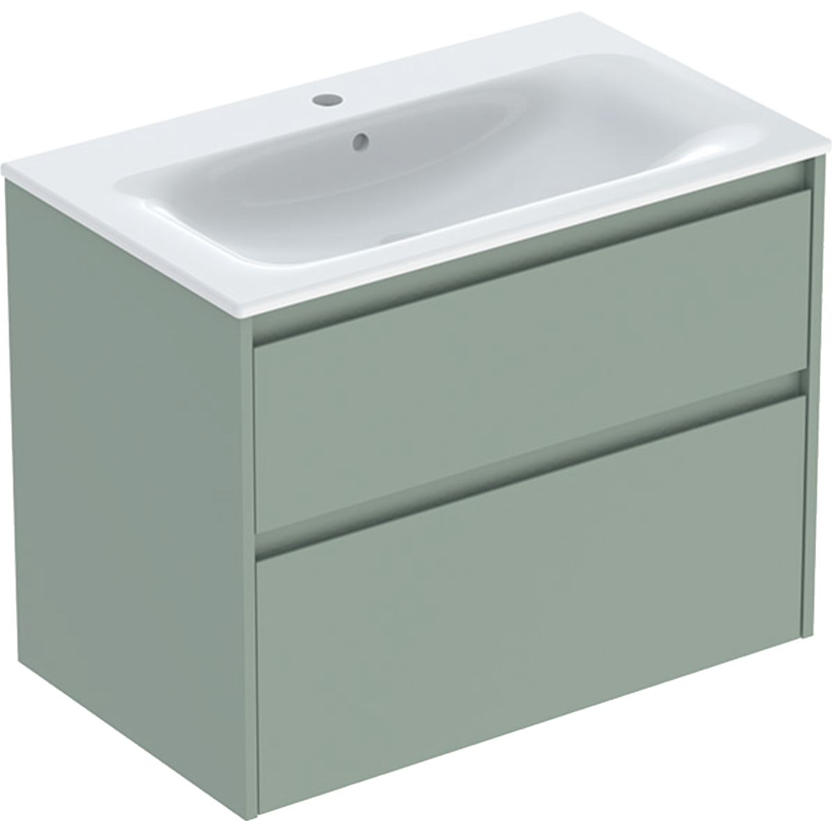 Geberit Selnova Square zestaw umywalki z szafką 80x62,1x48cm, z 2 szufladami, kolor szałwiowozielony, lakierowany jedwabny mat 504.139.IK.1