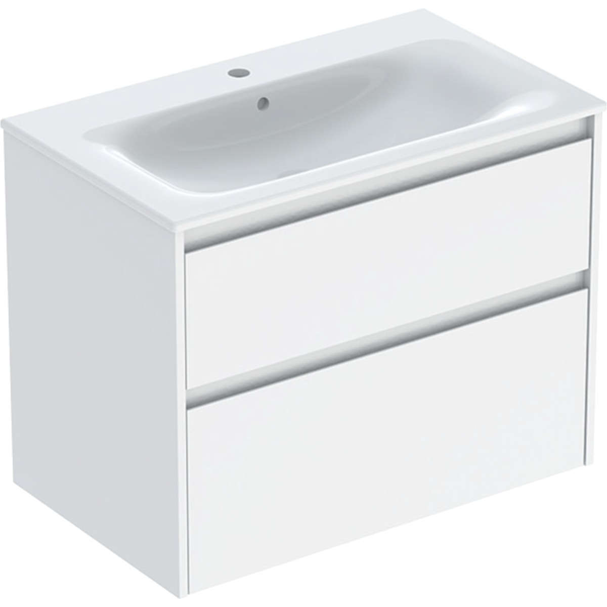 Geberit Selnova Square zestaw umywalki z szafką 80x62,1x48cm, z 2 szufladami, kolor biały, lakierowany jedwabny połysk 504.139.01.1